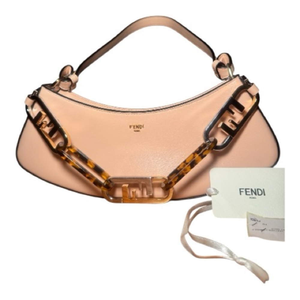 Fendi light rose leather O’lock swing shoulder bag.